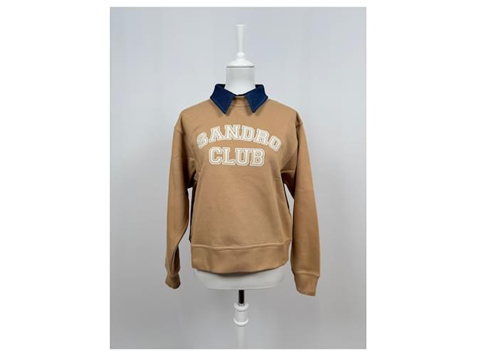 Sandro Kamel Sweatshirt mit abnehmbarem Kragen Beige - Ansicht 2