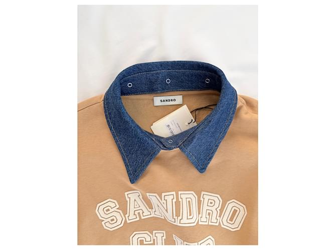 Sandro Kamel Sweatshirt mit abnehmbarem Kragen Beige - Ansicht 7