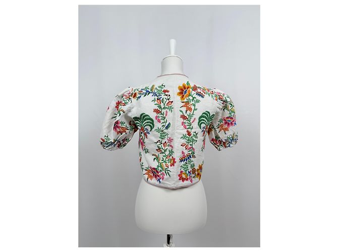 Farm Rio Blusa Delicada Bosque Bufandas Blanca - vista 6