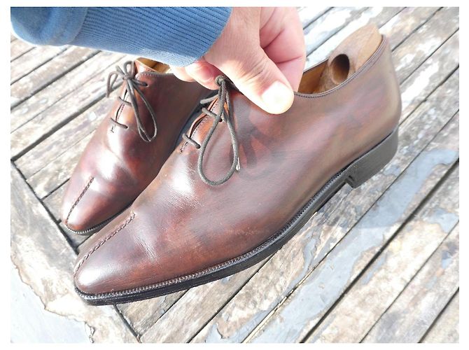 Richelieu 3 occhielli Berluti misura 6/5 40,5 senza forme per scarpe Marrone - vista 4
