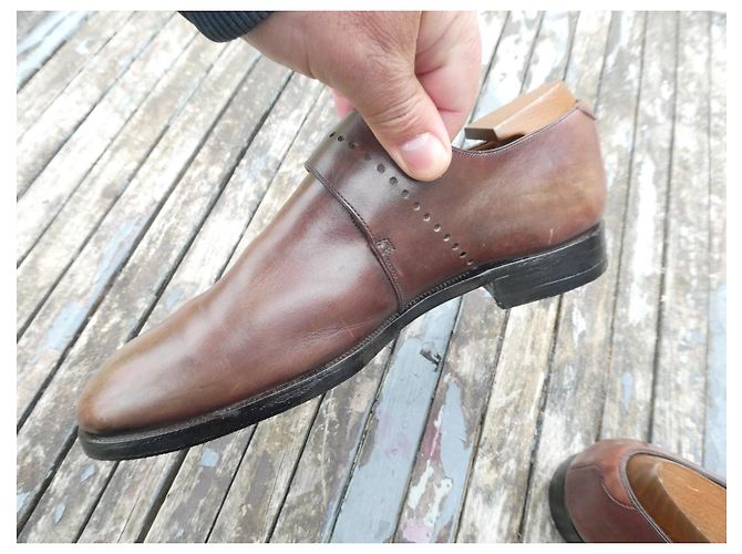 Mocassino con fibbia Berluti 6/5 40,5 senza calzatore Marrone - vista 5