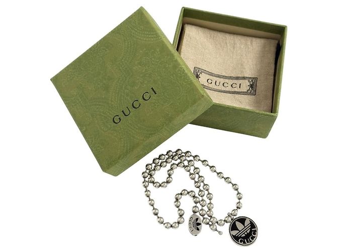 Collana Pendente da Uomo Gucci Adidas Trefoil Argento - vista 10