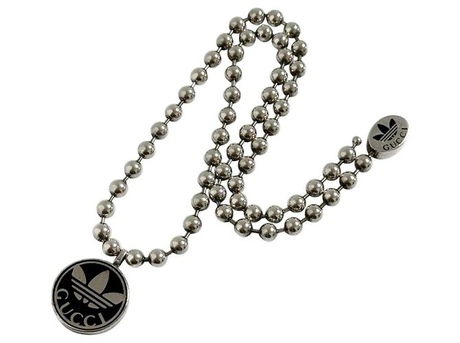 Collana Pendente da Uomo Gucci Adidas Trefoil Argento - vista 2