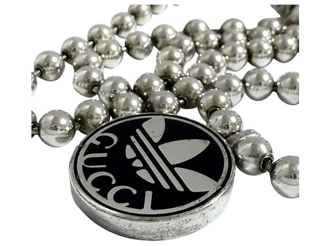 Collana Pendente da Uomo Gucci Adidas Trefoil Argento - vista 3