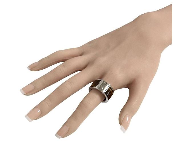 Anello Larghezza Uomo Louis Vuitton in Occhio di Tigre - vista 10