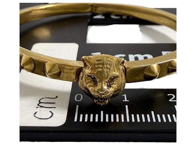 Bracciale Testa di Gatto Gucci D'oro - vista 8