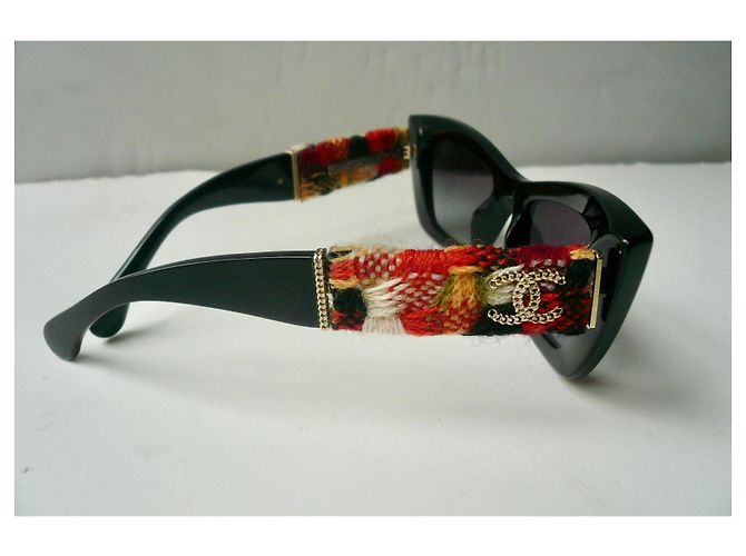Gafas de sol Cat Eye Tweed CHANEL TBE Negro - vista 2