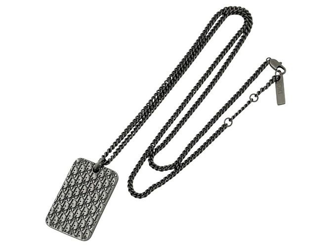 Collana in placca reversibile da uomo Christian Dior Metallico - vista 3