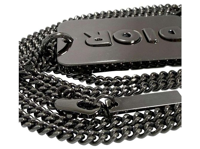 Collana in placca reversibile da uomo Christian Dior Metallico - vista 6