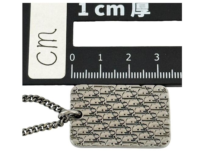 Collana in placca reversibile da uomo Christian Dior Metallico - vista 8