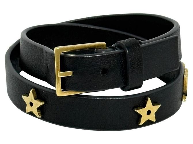 Doppelter Leder-Choker-Halsreif für Damen von Christian Dior Schwarz - Ansicht 4