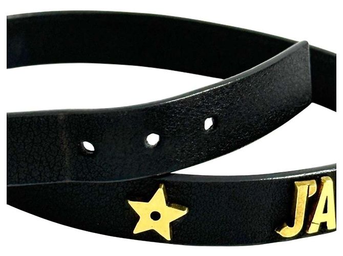 Doppelter Leder-Choker-Halsreif für Damen von Christian Dior Schwarz - Ansicht 6