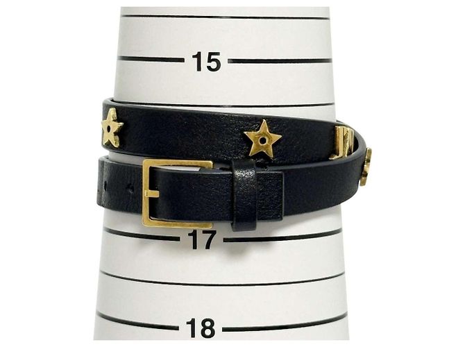 Doppelter Leder-Choker-Halsreif für Damen von Christian Dior Schwarz - Ansicht 8
