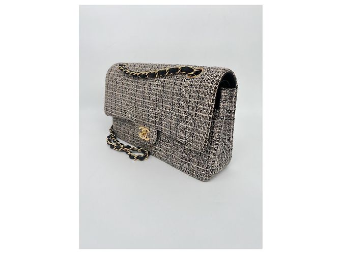 Borsa classica Chanel (Timeless) in tweed Beige - vista 2