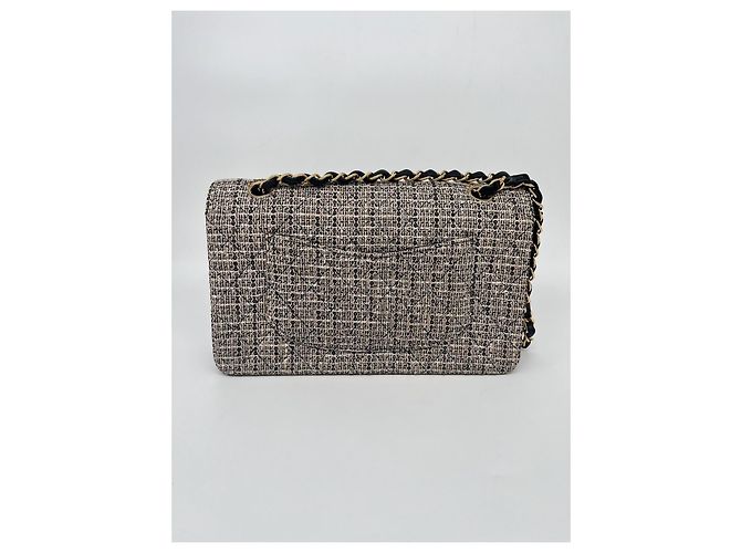 Borsa classica Chanel (Timeless) in tweed Beige - vista 3
