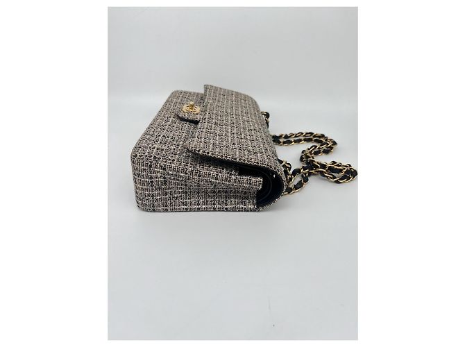 Borsa classica Chanel (Timeless) in tweed Beige - vista 4