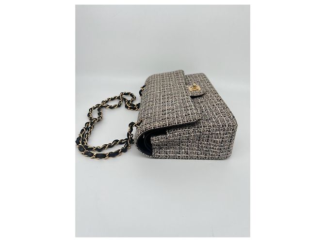 Borsa classica Chanel (Timeless) in tweed Beige - vista 6