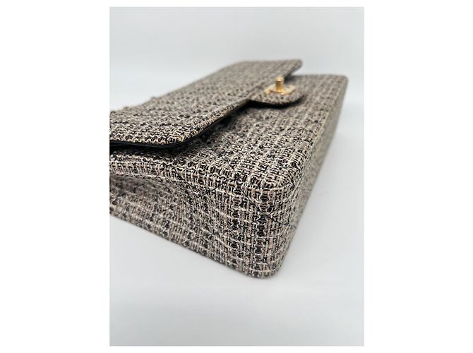 Borsa classica Chanel (Timeless) in tweed Beige - vista 7