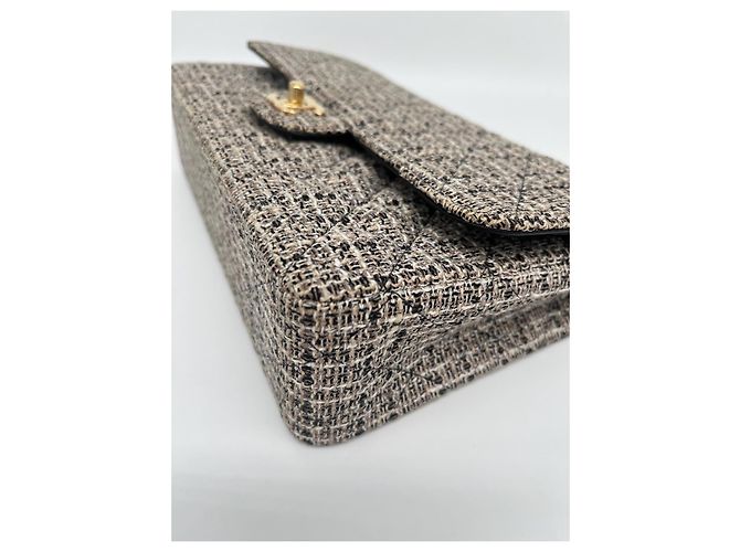 Borsa classica Chanel (Timeless) in tweed Beige - vista 8