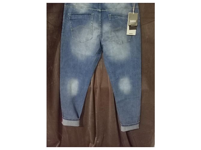 Autre Marque Jeans da uomo DOOA in denim blu con strappi - vista 3