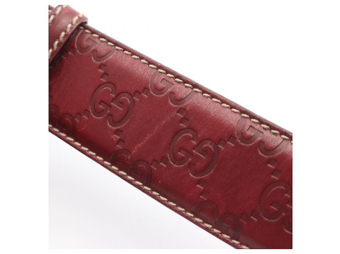 Gucci Guccissima Ledergürtel mit ineinandergreifendem G Bordeaux - Ansicht 9