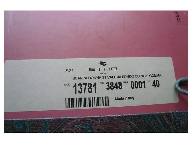 ETRO Botas de Vaquero Altas de Ante Negro T40 - vista 4