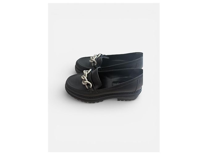 Minelli Schwarze Leder Mokassins mit Plattform – Chunky Stil – Größe 38 - Ansicht 4