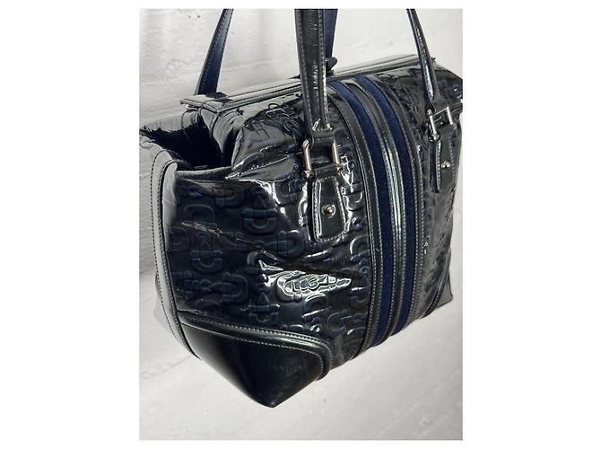 Borsa da dottore Guccissima in pelle verniciata di Gucci Blu - vista 12