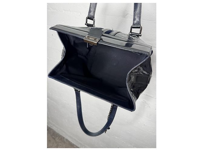 Borsa da dottore Guccissima in pelle verniciata di Gucci Blu - vista 13