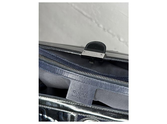 Borsa da dottore Guccissima in pelle verniciata di Gucci Blu - vista 14
