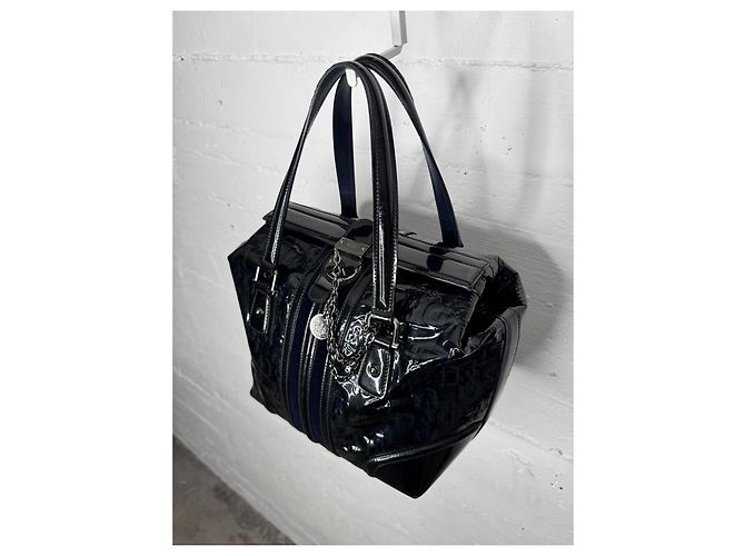 Borsa da dottore Guccissima in pelle verniciata di Gucci Blu - vista 2