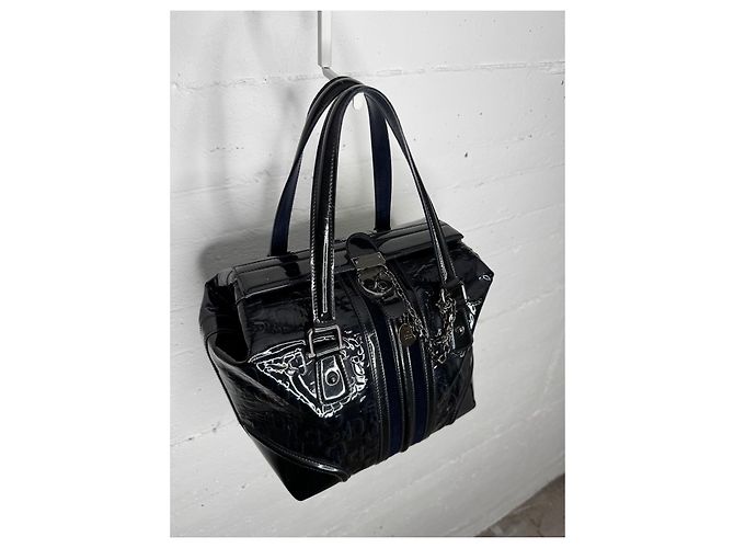 Borsa da dottore Guccissima in pelle verniciata di Gucci Blu - vista 3