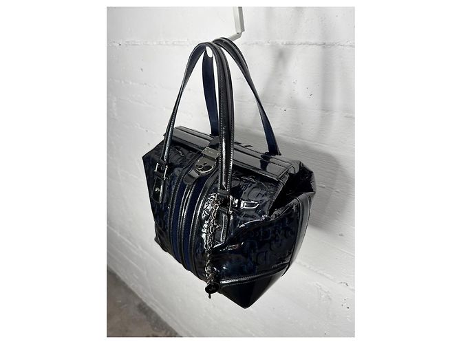 Borsa da dottore Guccissima in pelle verniciata di Gucci Blu - vista 4