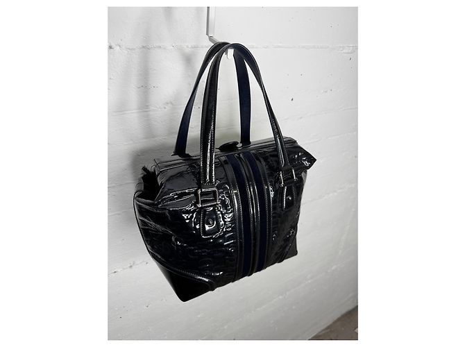 Borsa da dottore Guccissima in pelle verniciata di Gucci Blu - vista 8
