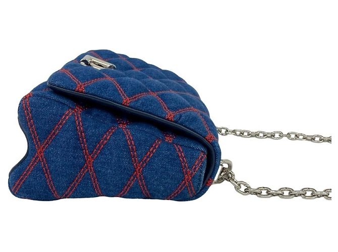 Louis Vuitton Maltage Umhängetasche aus gestepptem Denim mit Drehverschluss Blau - Ansicht 6