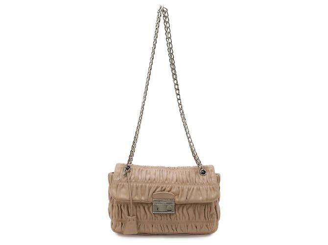 Borsa a Spalla Prada Nappa Gaufre Beige - vista 2