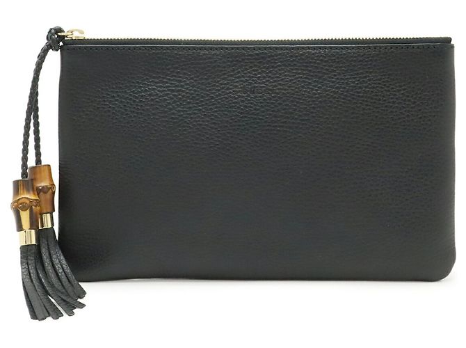 Bamboo Borsa a mano con frange in bambù GUCCI Nero - vista 2