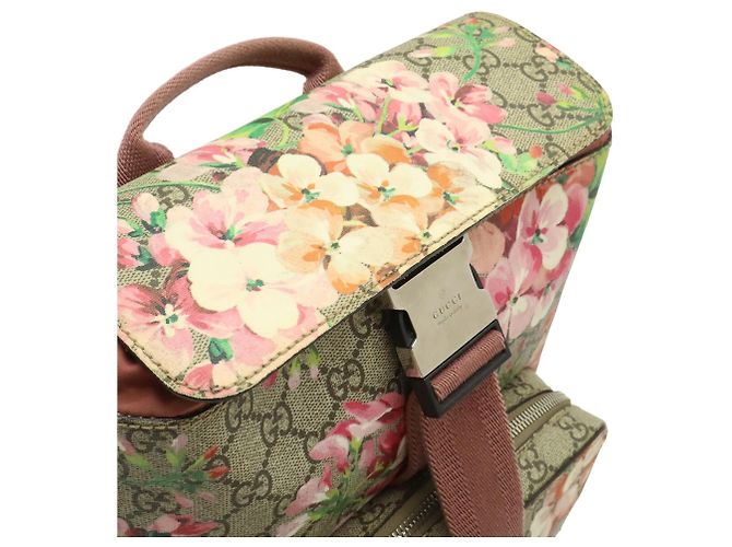 Zaino Gucci GG Blooms Supreme Multicolore Beige - vista 8