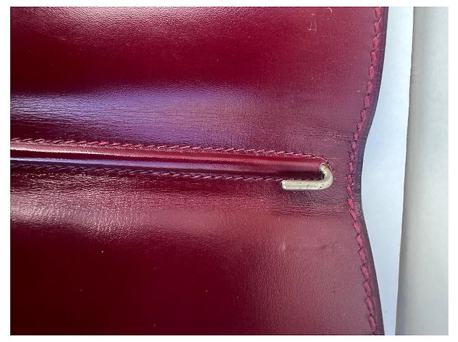 Housse d'agenda Hermès en cuir bordeaux - vue 10