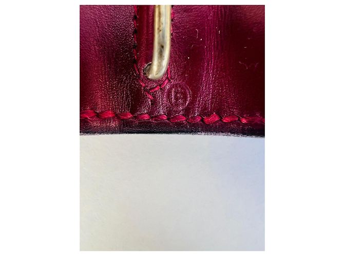 Housse d'agenda Hermès en cuir bordeaux - vue 3
