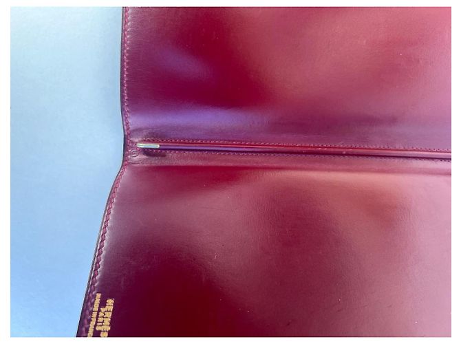 Housse d'agenda Hermès en cuir bordeaux - vue 5