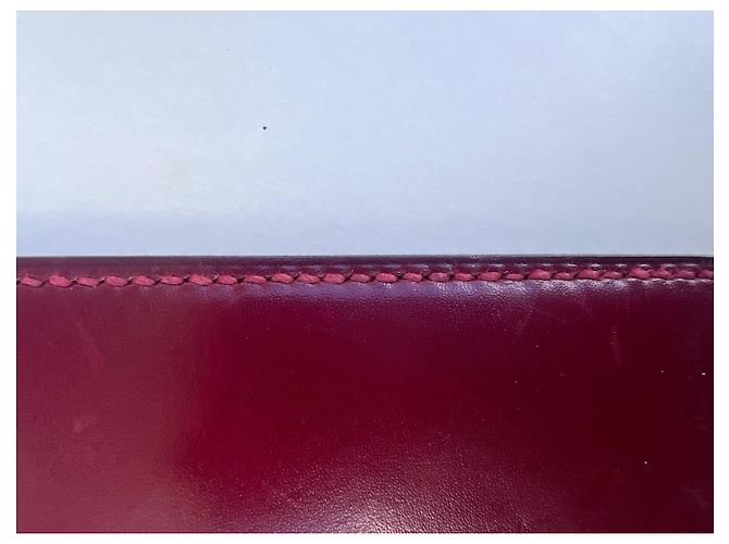 Housse d'agenda Hermès en cuir bordeaux - vue 9