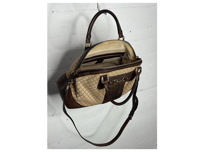 Borsa Catherine Horsebit in Diamante Gucci Marrone Beige - vista 11