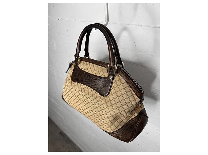 Borsa Catherine Horsebit in Diamante Gucci Marrone Beige - vista 12