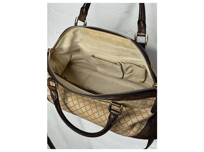 Borsa Catherine Horsebit in Diamante Gucci Marrone Beige - vista 14