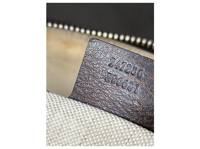 Borsa Catherine Horsebit in Diamante Gucci Marrone Beige - vista 17