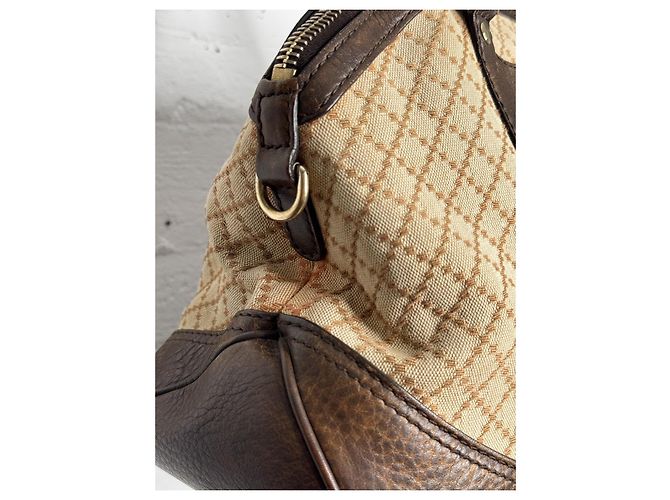Borsa Catherine Horsebit in Diamante Gucci Marrone Beige - vista 7