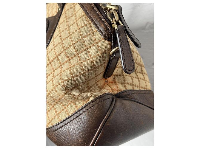 Borsa Catherine Horsebit in Diamante Gucci Marrone Beige - vista 8