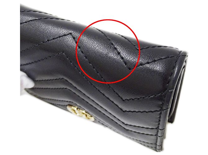 Portafoglio bi-fold Gucci GG Marmont in pelle nera - vista 10