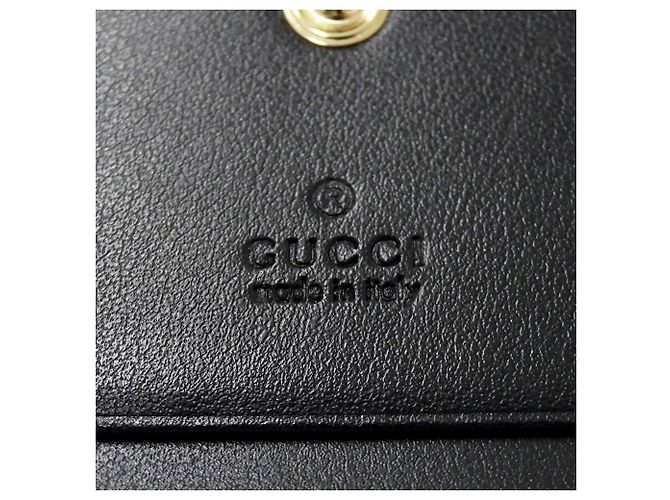Portafoglio bi-fold Gucci GG Marmont in pelle nera - vista 5